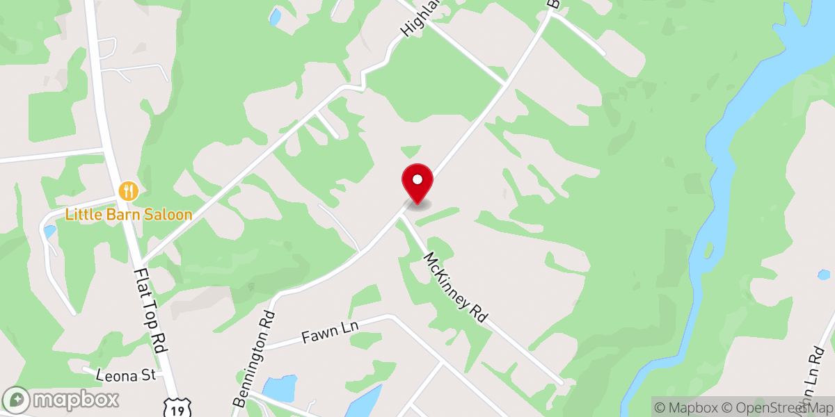 Map showing location of Cool Ridge Community Church
