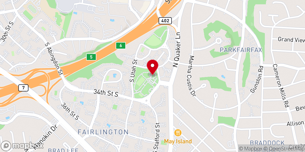 Map showing location of Fairlington Park
