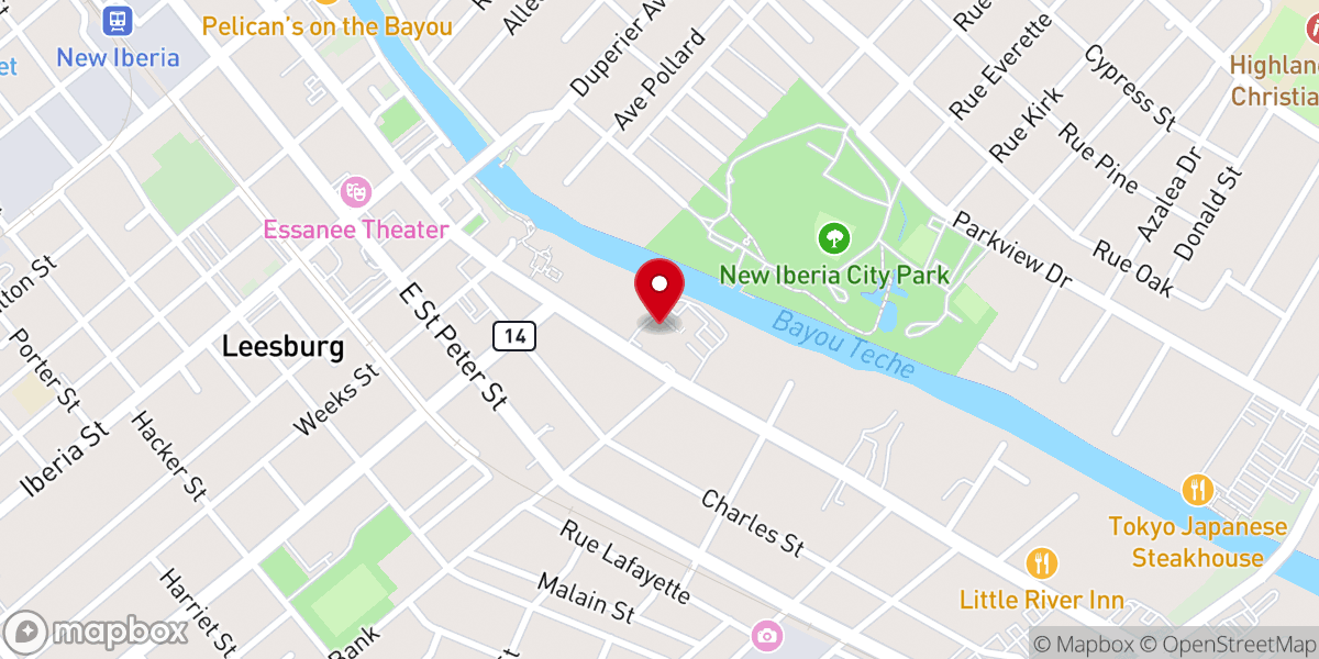 Map showing location of Grotto of Our Lady of Lourdes