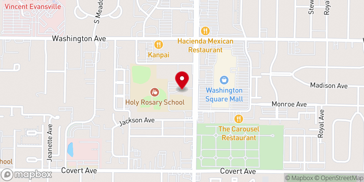 Map showing location of Holy Rosary Catholic Church