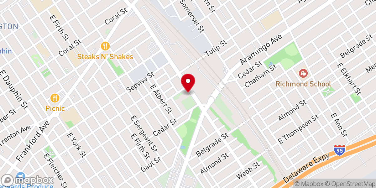 Map showing location of St. Anne Catholic Church