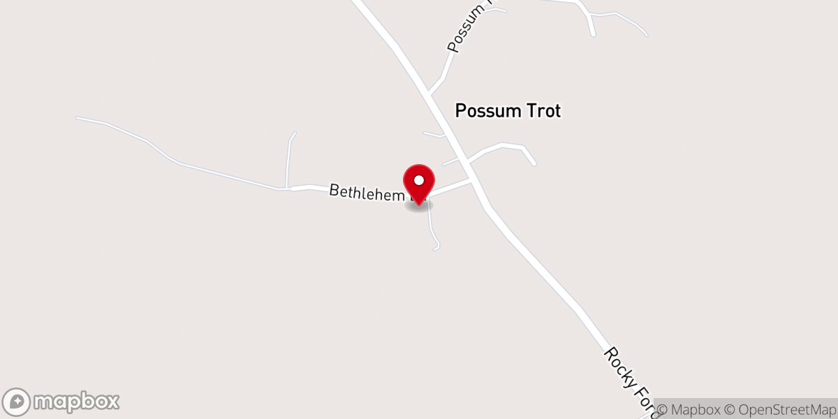 Map showing location of Bethlehem Freewill Baptist Church