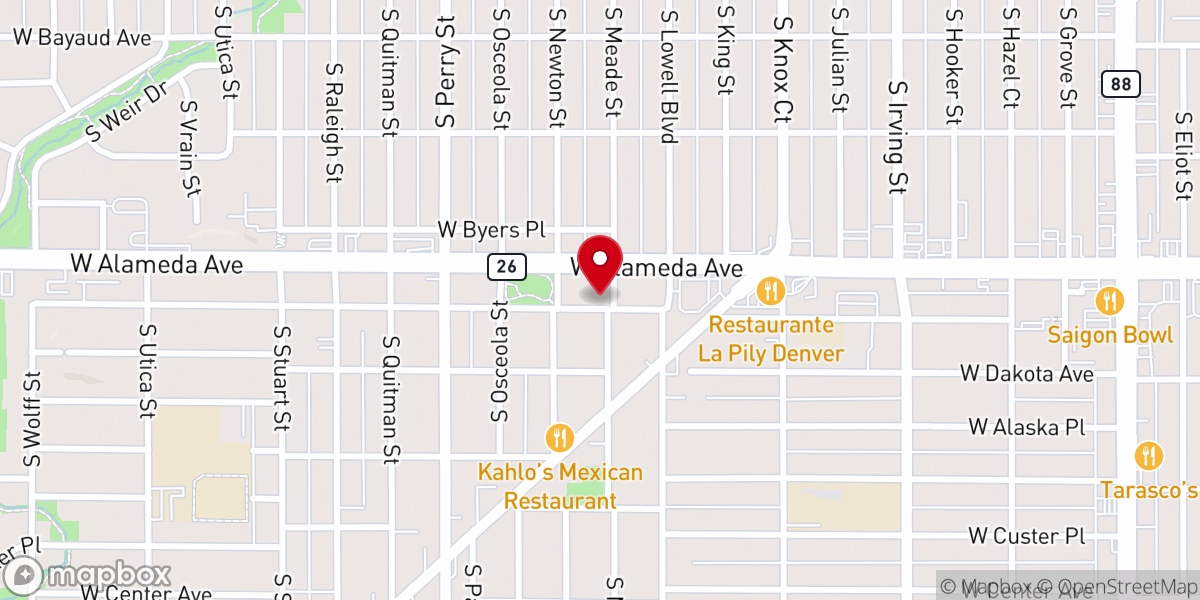 Map showing location of Cornerstone Baptist Church of Greater Denver