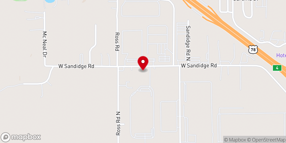Map showing location of West Sandidge Church of Christ
