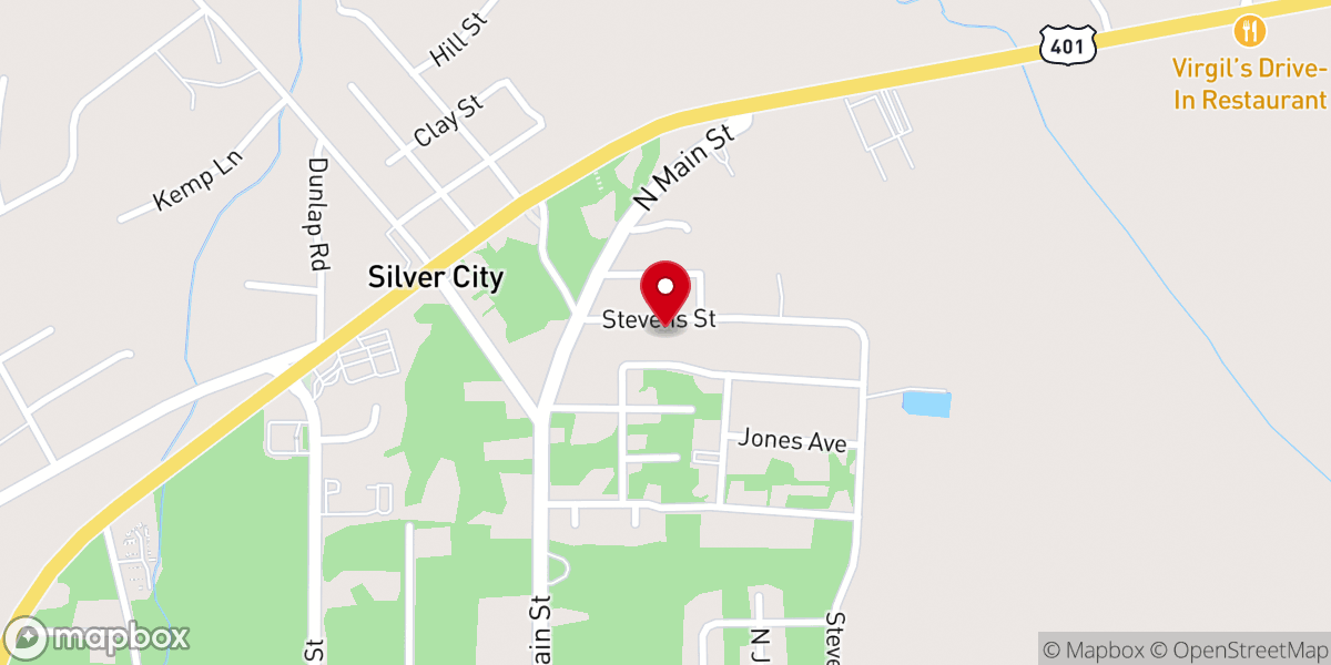 Map showing location of Christian Family Worship Center
