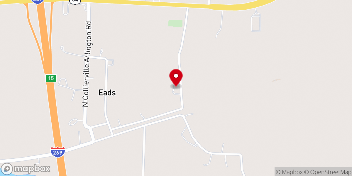 Map showing location of First Baptist Church Eads