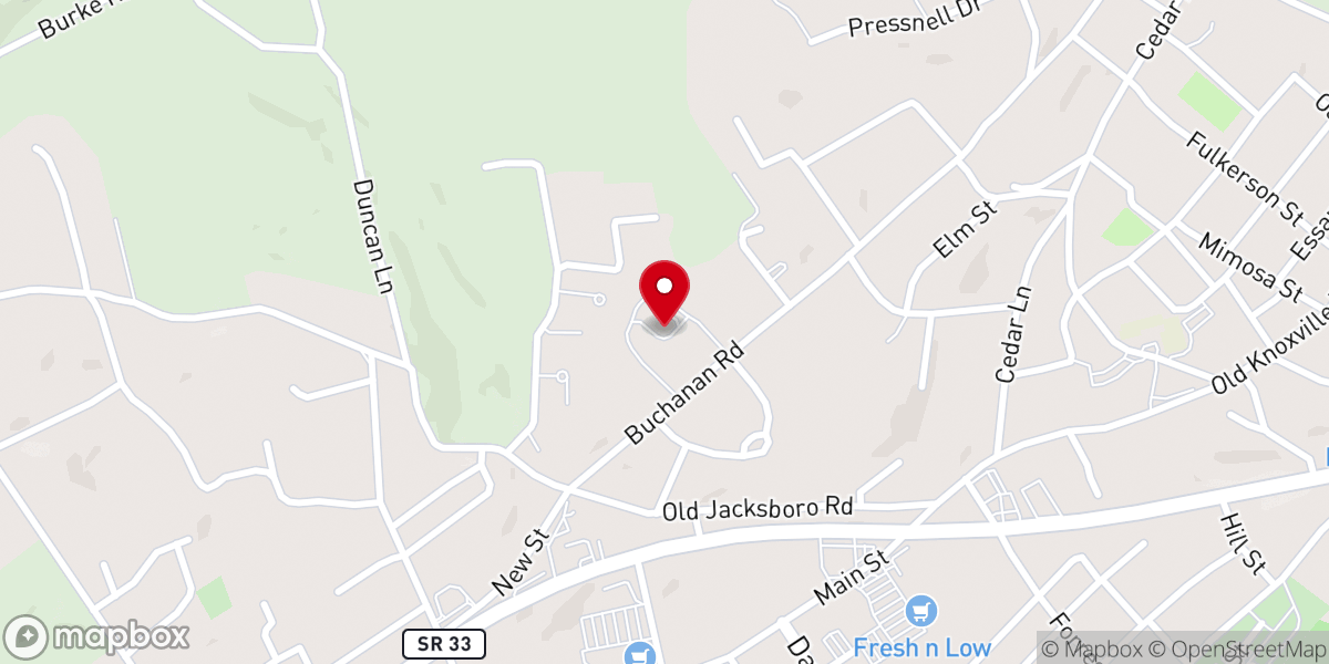 Map showing location of First Baptist Church