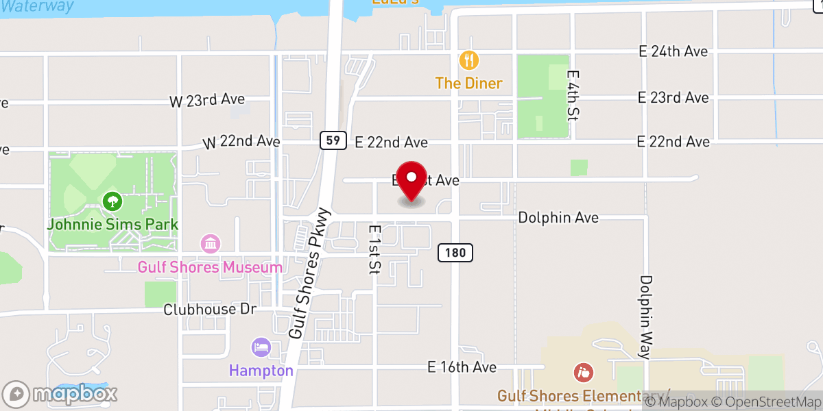Map showing location of St. Athanasios Greek Orthodox Church