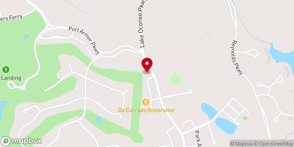 Map showing location of Lake Oconee Community Church