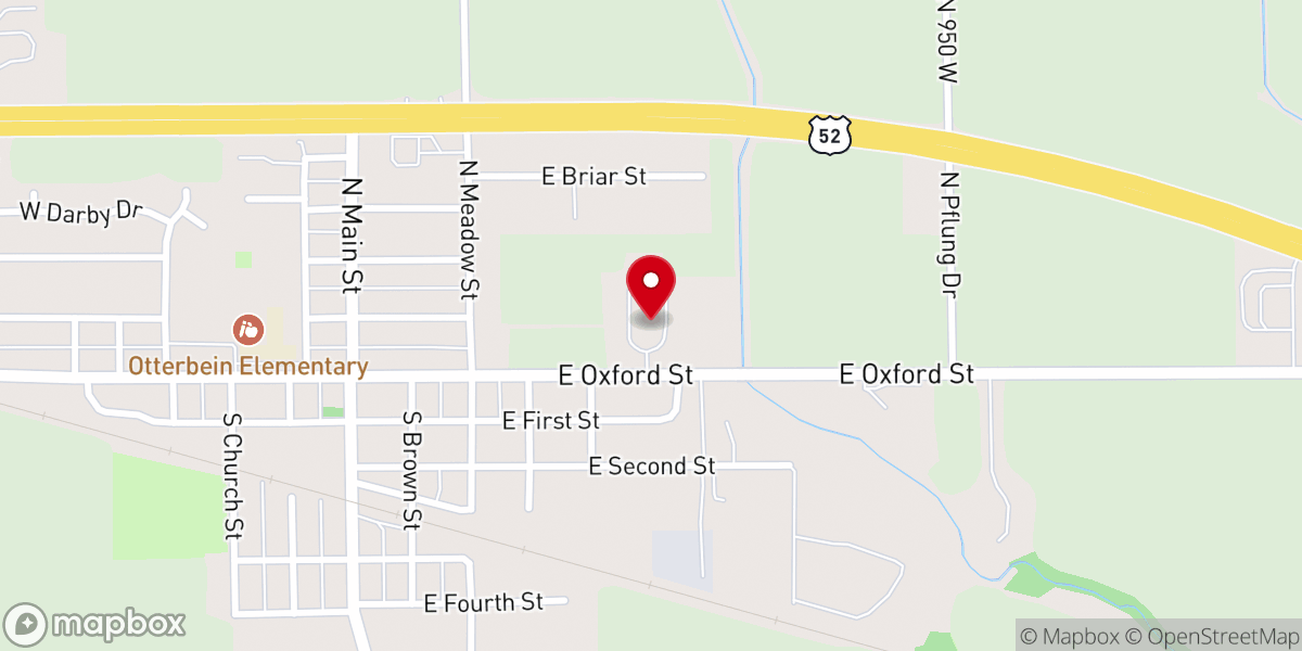 Map showing location of Otterbein United Methodist Church