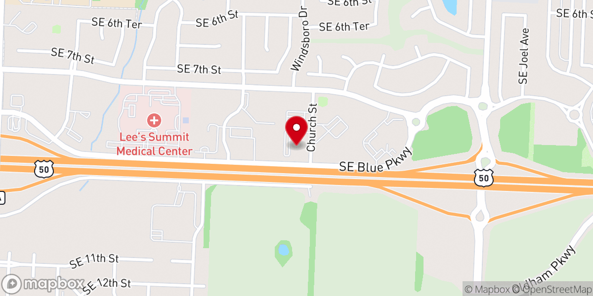 Map showing location of Kansas City Stake Center