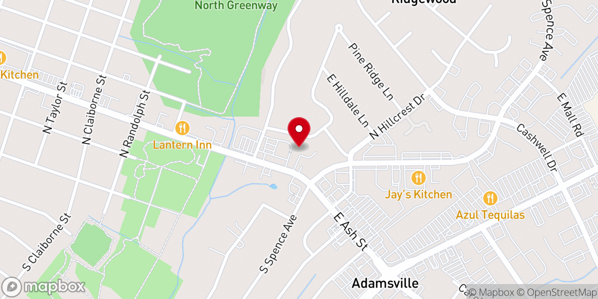 Map showing location of Ash Church