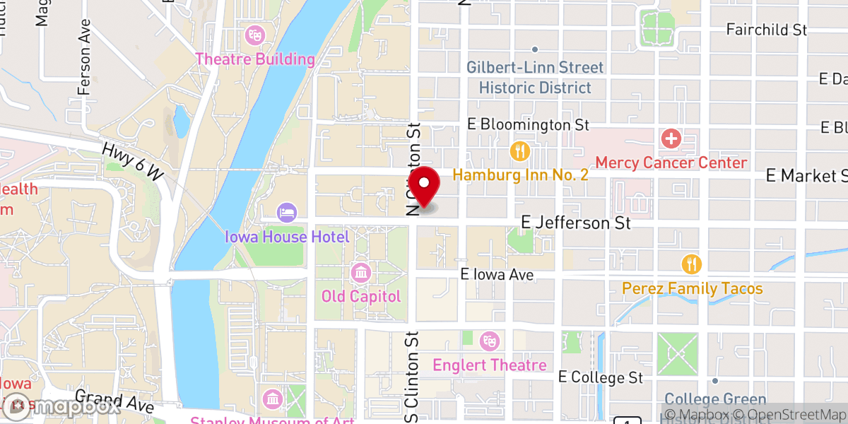 Map showing location of Newman Catholic Student Center