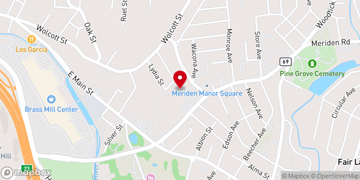 Map showing location of Christian Church in Waterbury Inc