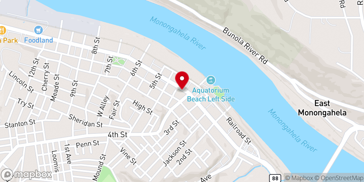 Map showing location of Little City Coffee