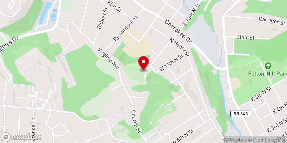 Map showing location of Rock of Ages Baptist Church