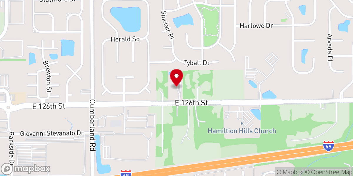 Map showing location of Fishers Church of Christ