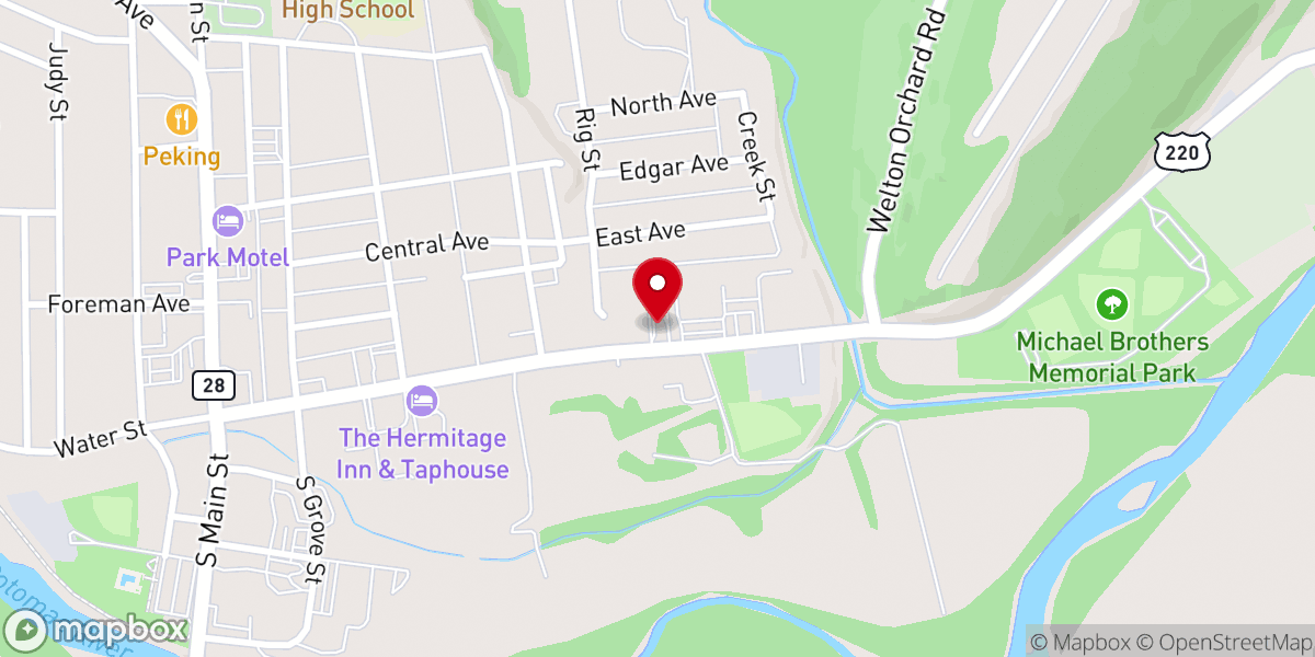 Map showing location of McDonald's
