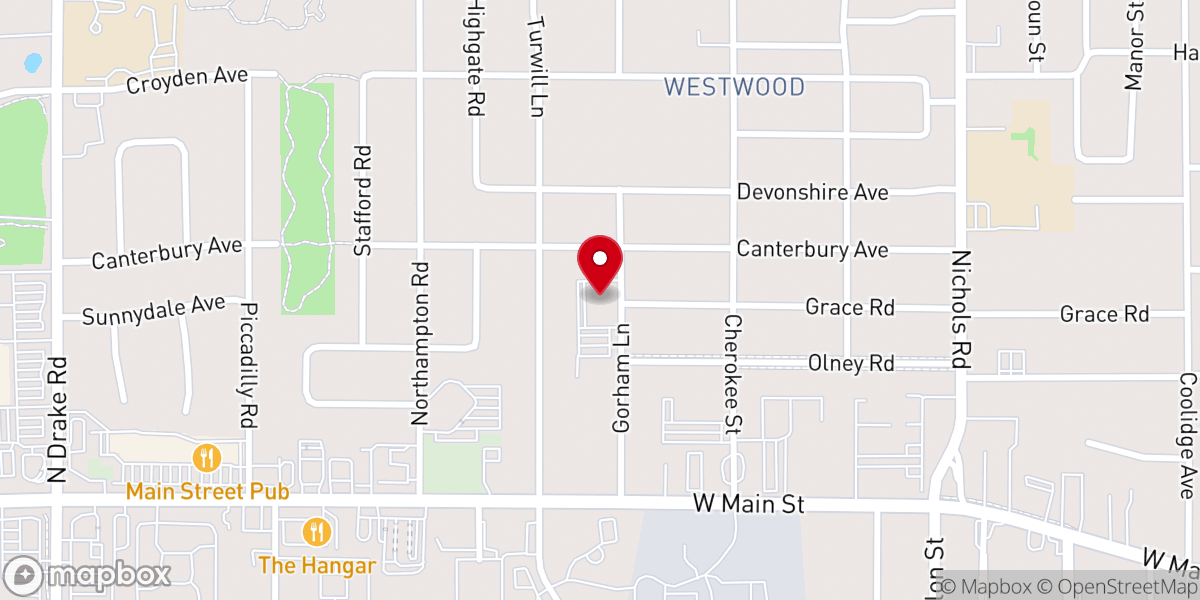 Map showing location of Community Presbyterian Church