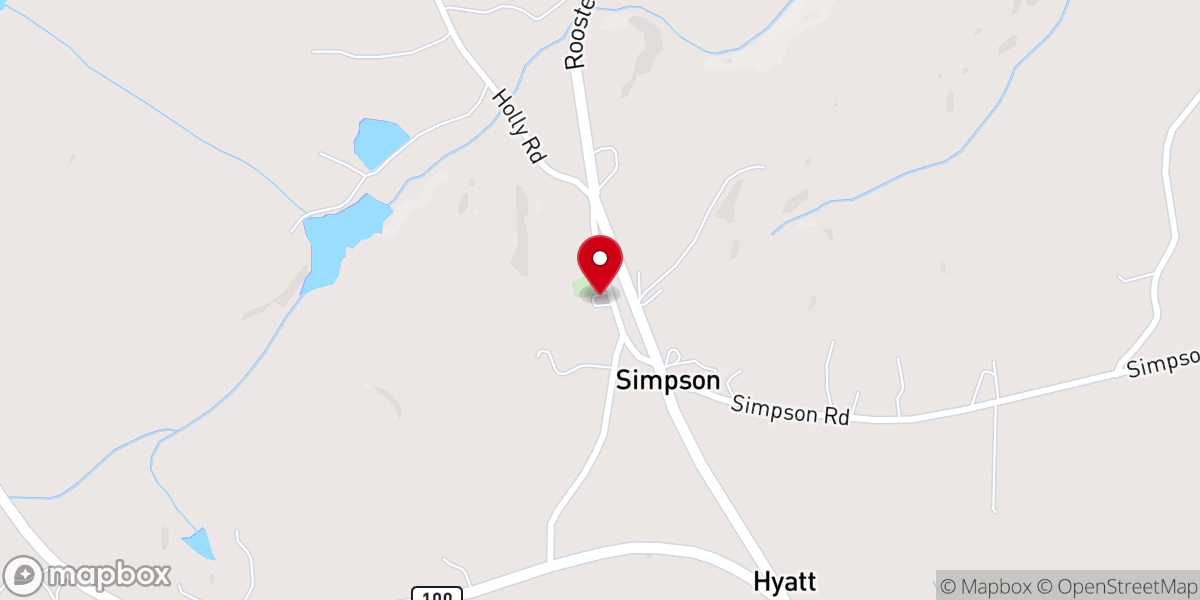 Map showing location of New Springs Congregational Methodist Church
