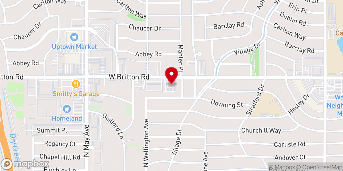 Map showing location of Church of Christ-Britton Road