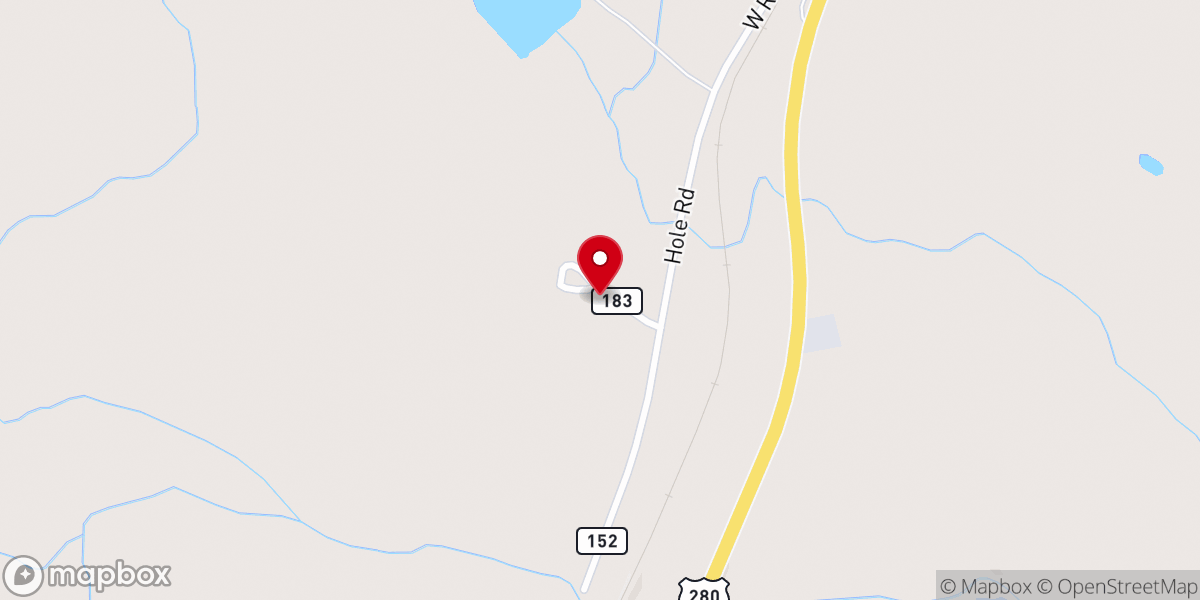 Map showing location of Alamo Church