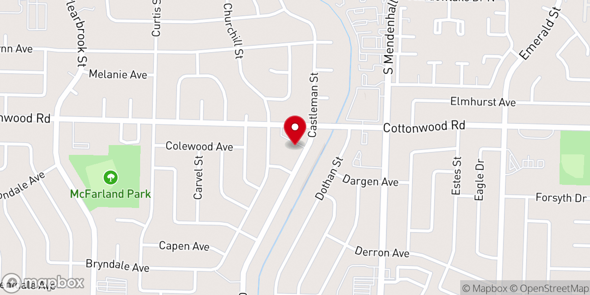 Map showing location of Memphis Christian Center