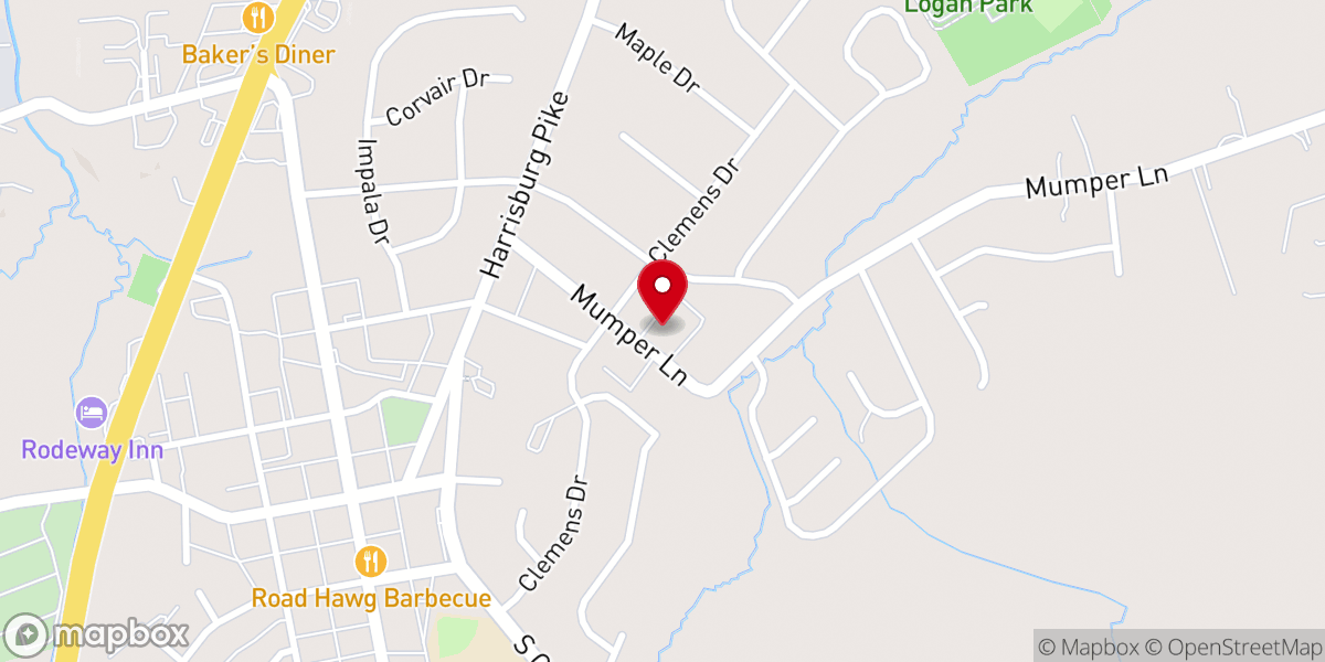 Map showing location of Calvary Methodist Church