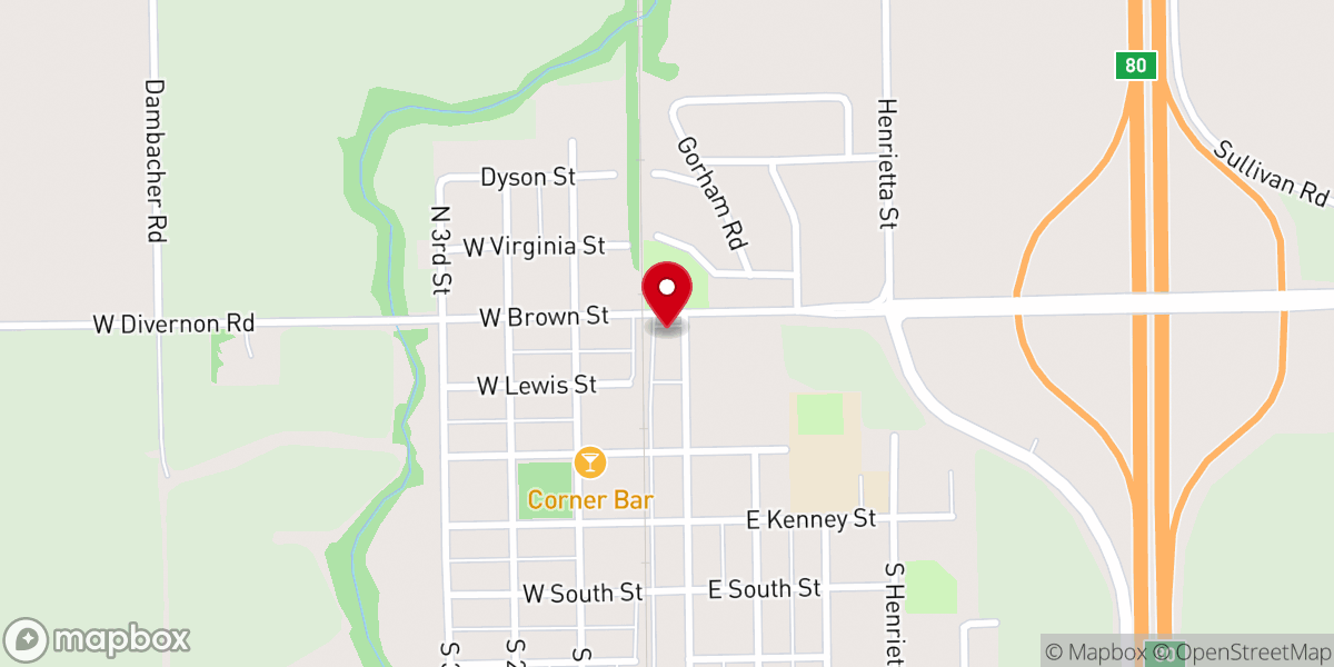 Map showing location of Divernon Village Hall