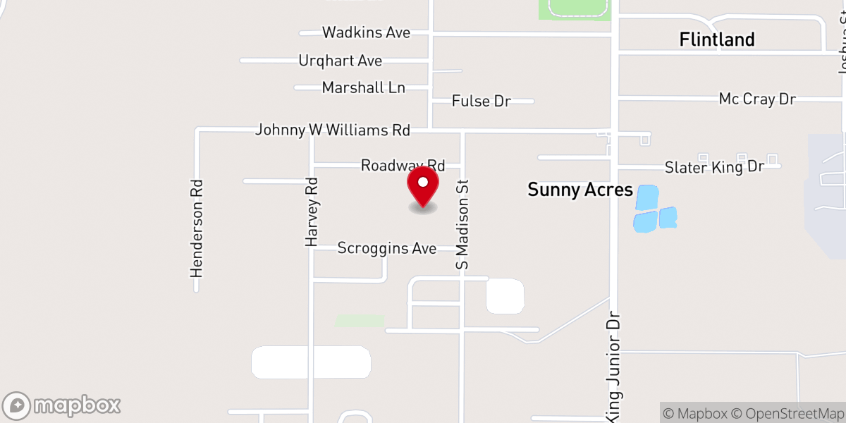 Map showing location of Ebenezer Christian Center