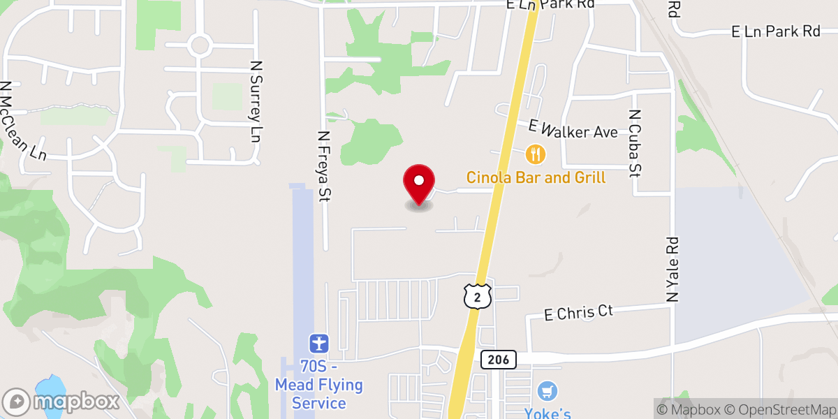Map showing location of Connection Point Church - Spokane