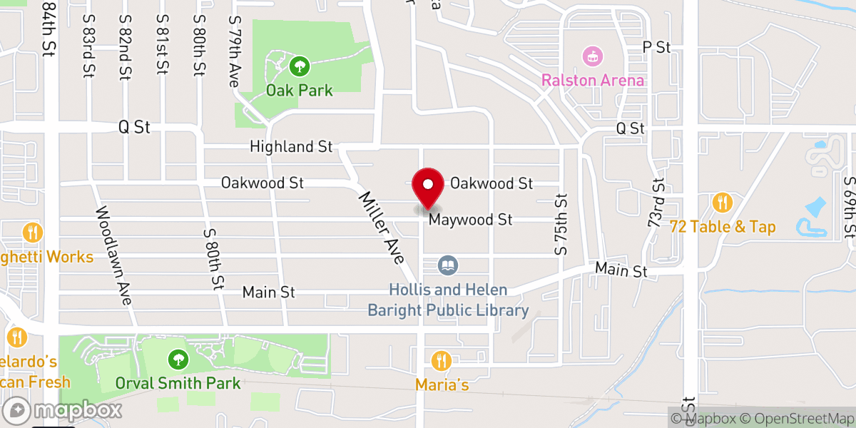 Map showing location of Ralston United Church of Christ