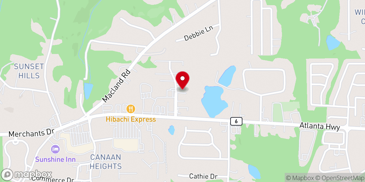Map showing location of Deliverance Temple of West Atlanta