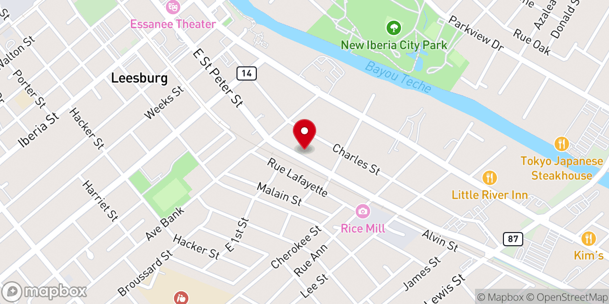 Map showing location of St James United Methodist Church
