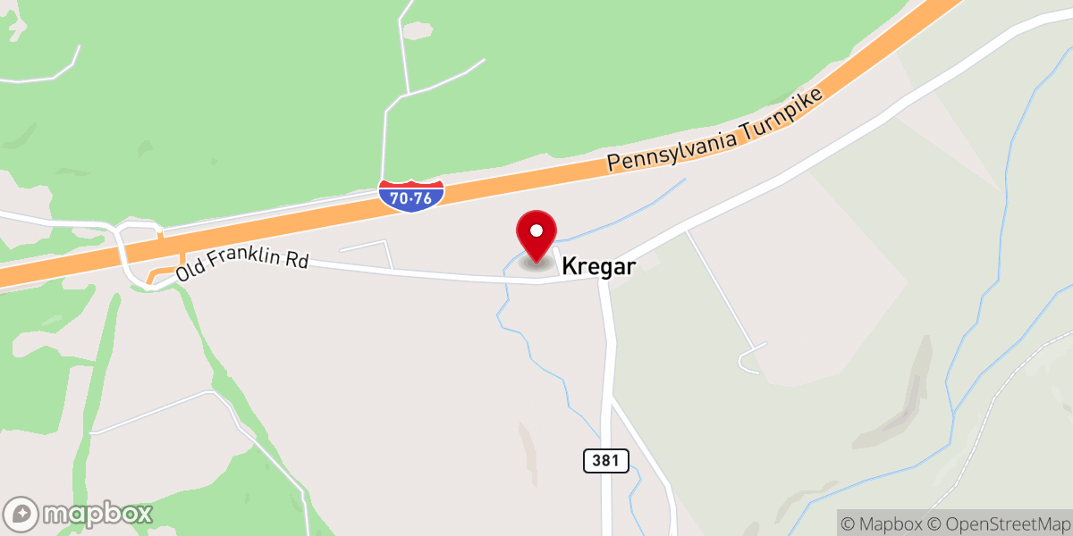 Map showing location of Kregar Community Church