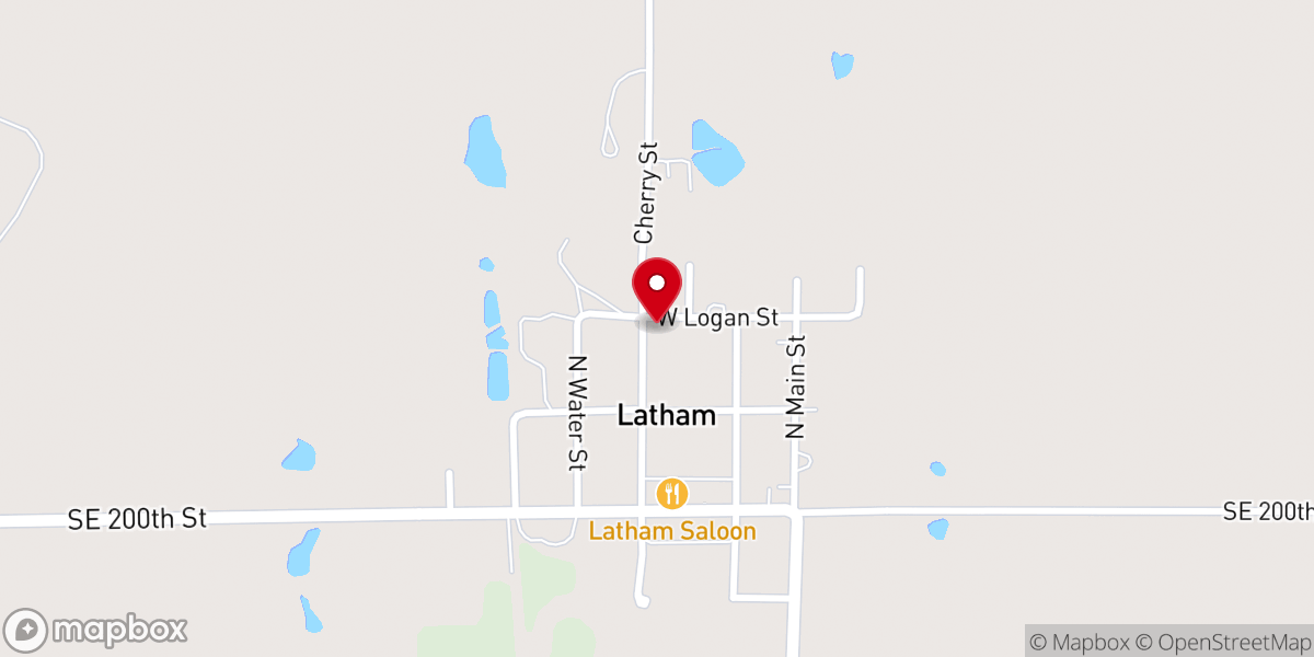 Map showing location of Latham United Methodist Church