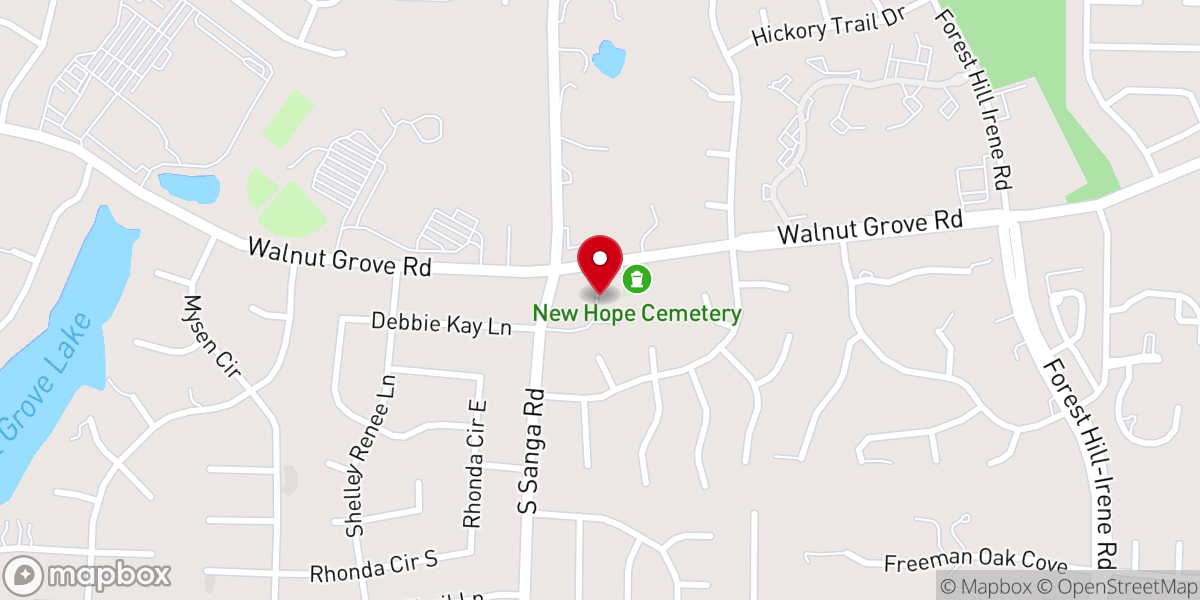 Map showing location of Gracepoint Baptist Church