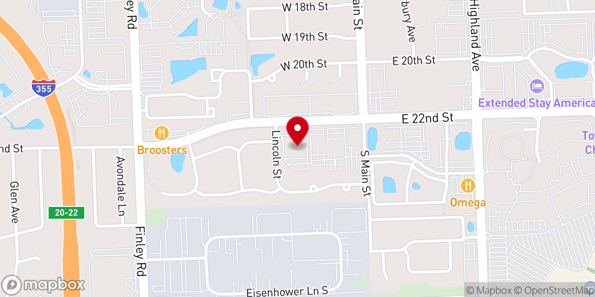 Map showing location of Christian Worship Center Church