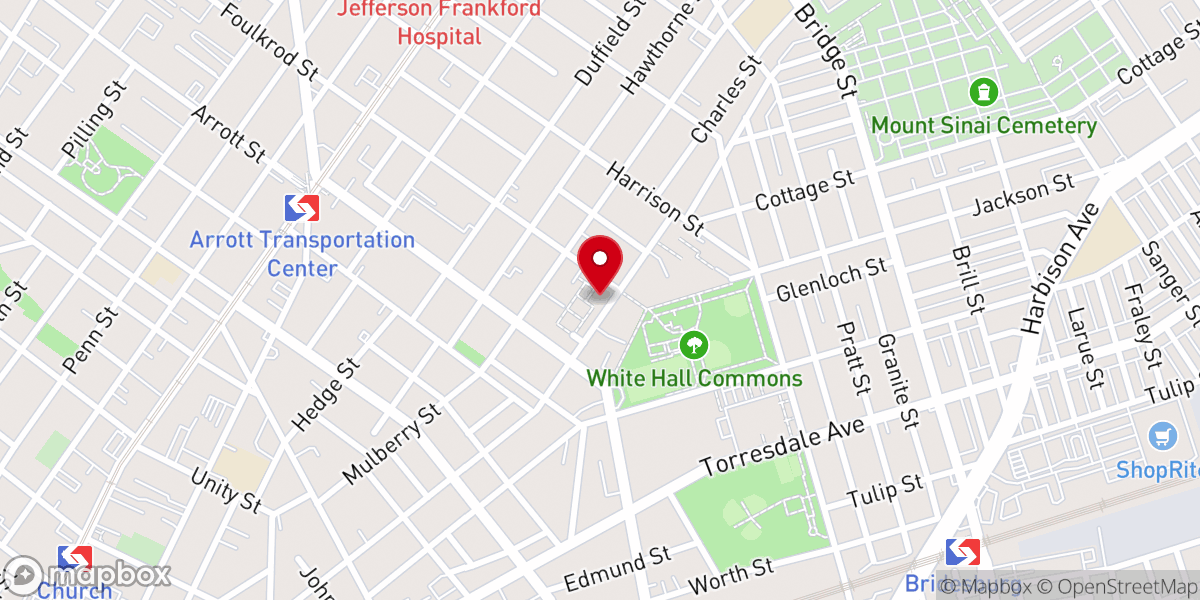 Map showing location of Northeast Baptist Church