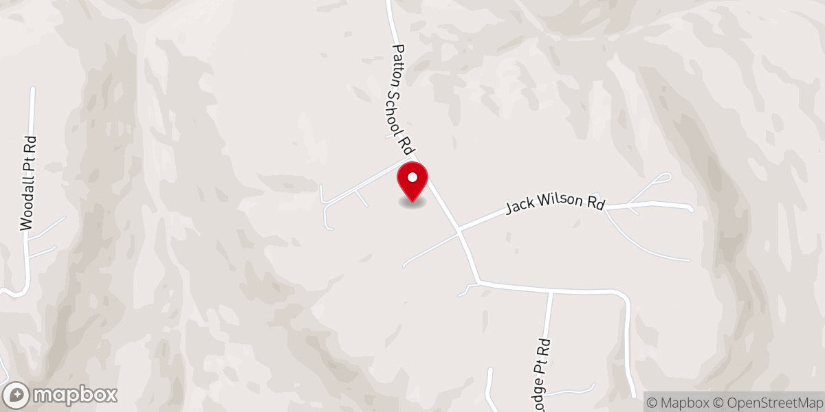 Map showing location of South Pittsburg Mountain Holiness Church