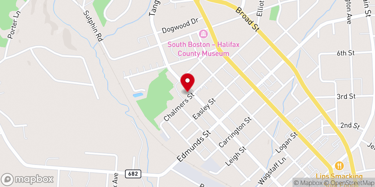 Map showing location of Second Baptist Church