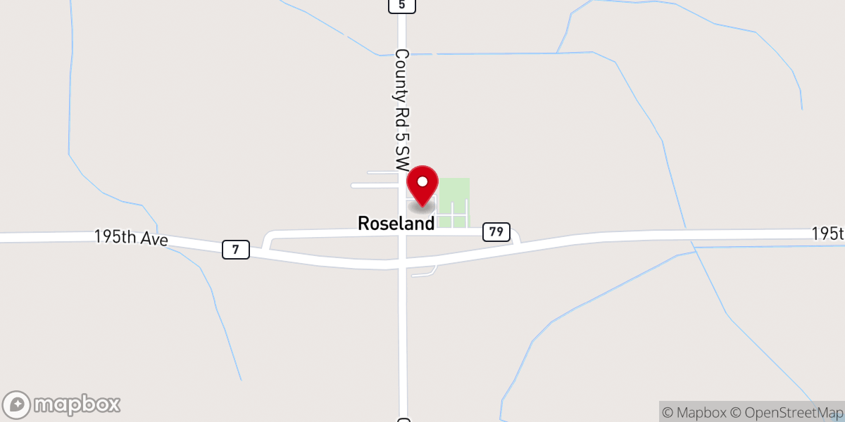 Map showing location of Roseland Reformed Church