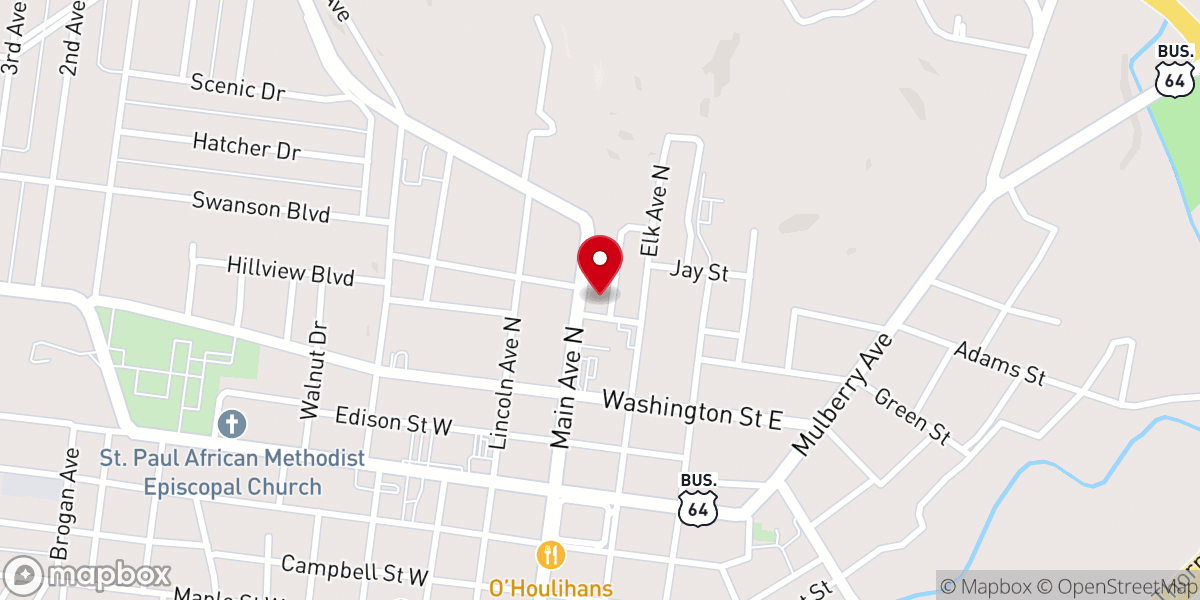 Map showing location of Life Church UPC Fayetteville, TN
