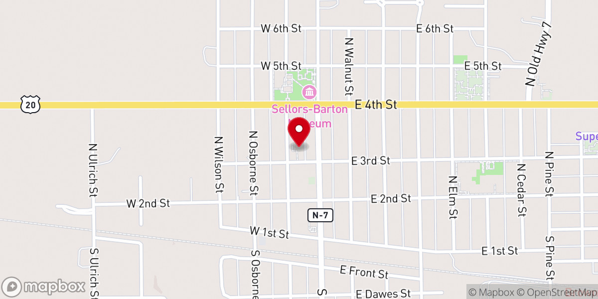 Map showing location of Congregational United Church