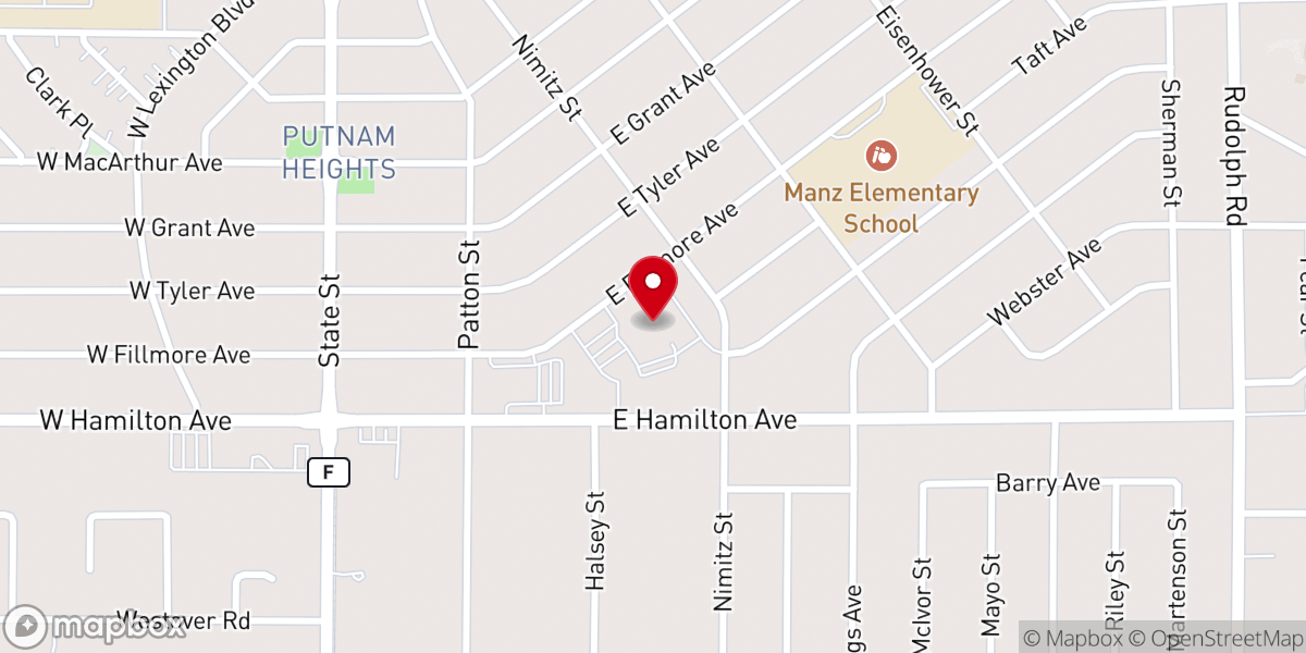 Map showing location of Peace Church