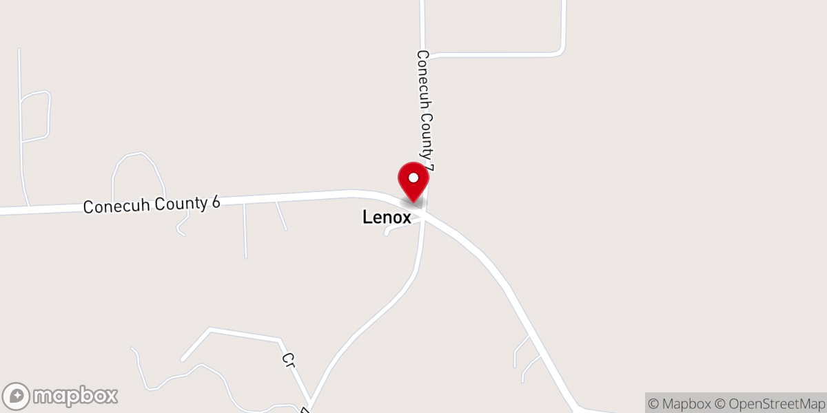 Map showing location of Genesis Baptist Church