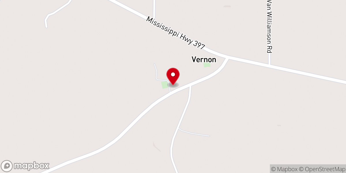Map showing location of Vernon Assembly of God Church