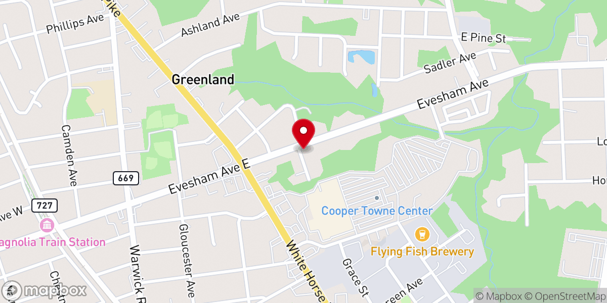 Map showing location of Mt. Olive Baptist Church