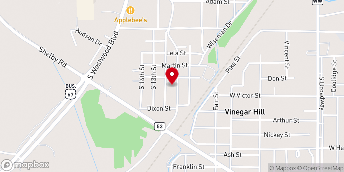 Map showing location of Church of God of Prophecy
