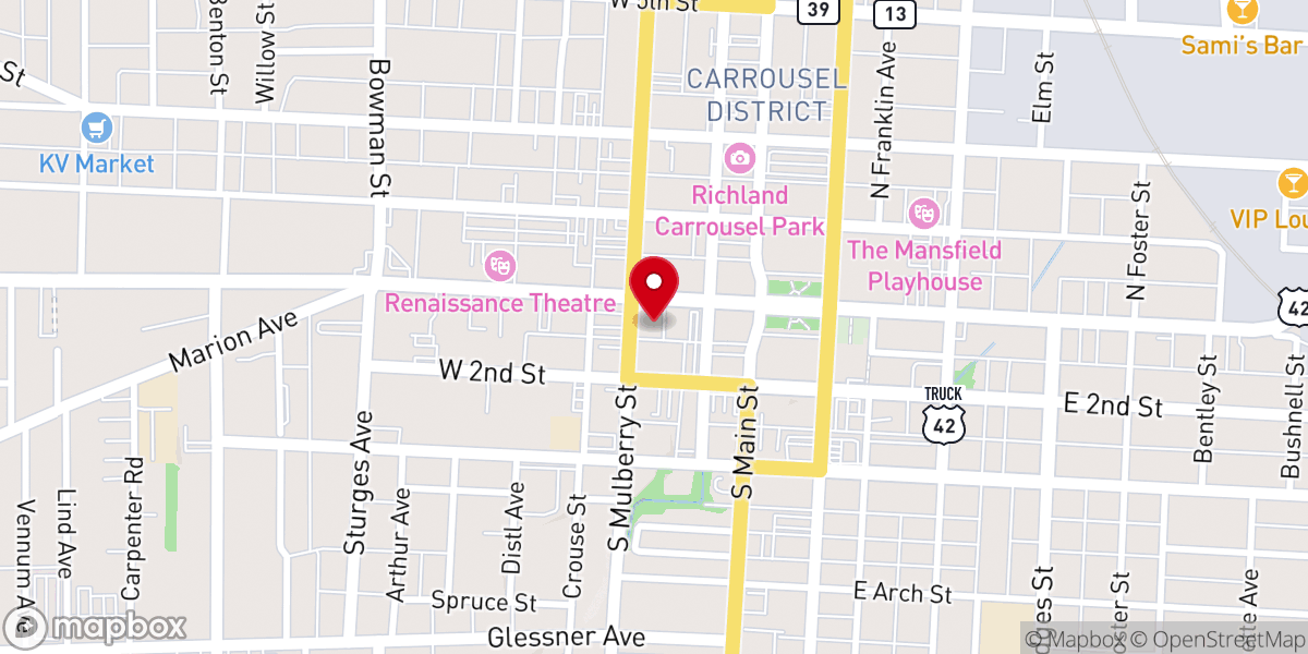 Map showing location of First English Lutheran Church